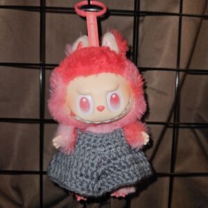 Grey Crochet Labubu Dress